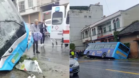 安康31路公交侧翻